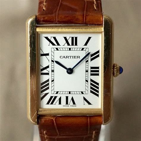 cartier tank solo gold mens|cartier tank solo large model.